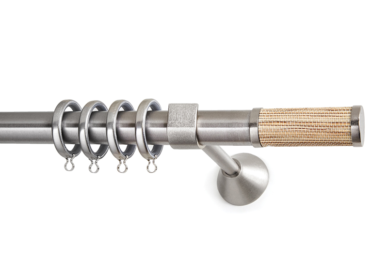 Anartisi Κουρτινόξυλο Φ25 Ios Nickel/Ψάθα Φυσική